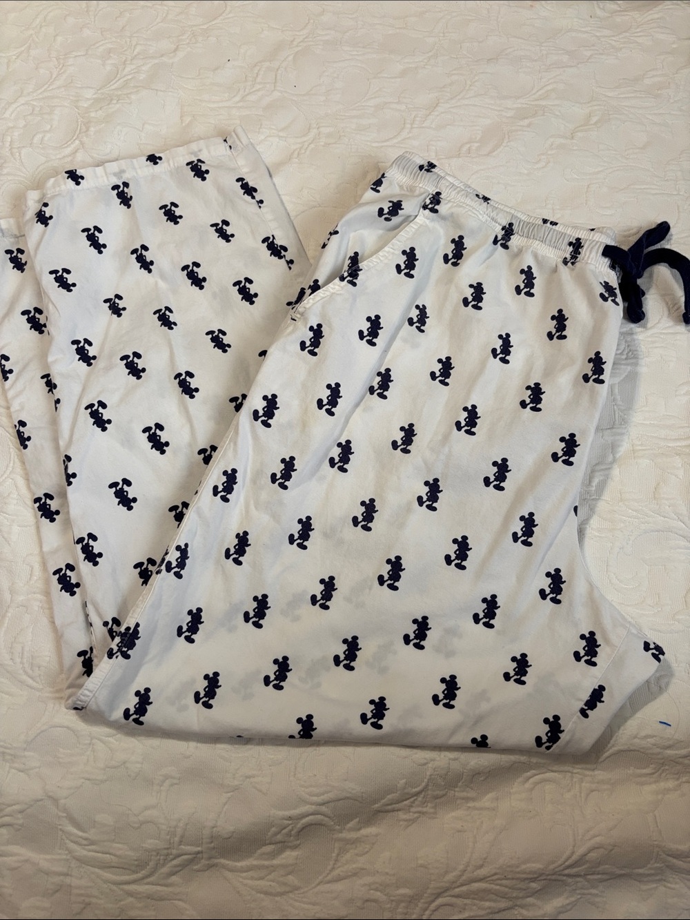 Disney White and Navy Mickey Mouse Pajama Pants